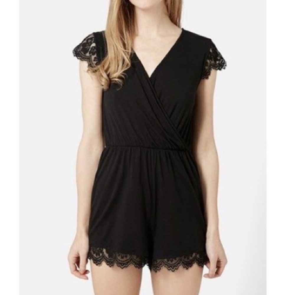 Topshop Lace Trim Romper